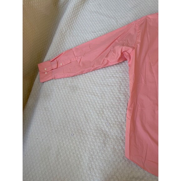 Izod Silky Poplin Shirt Button Down Dress | Peach Coral | Mens Size 16 (32/33) - Picture 8 of 12